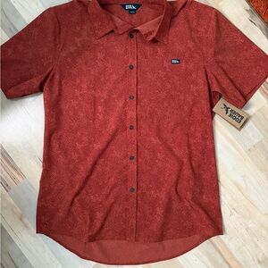 Eddie Bauer Men's Red Casual Button Down Shirt